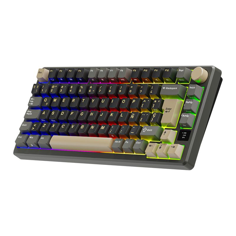 ROYAL KLUDGE - Teclado Mecánico Inalámbrico RKM75 Phantom 75% Español