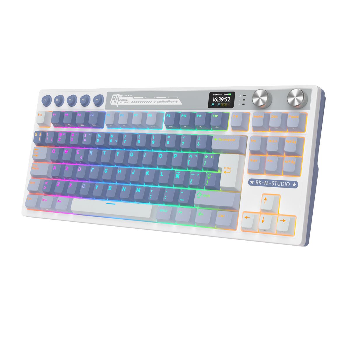 ROYAL KLUDGE - Teclado Mecánico Inalámbrico RKM87 Blue 80% TKL Español