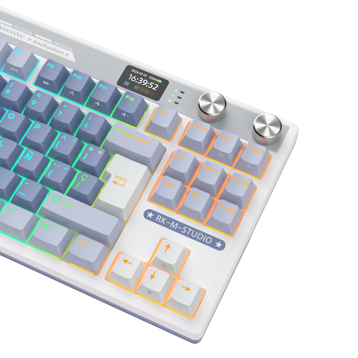 ROYAL KLUDGE - Teclado Mecánico Inalámbrico RKM87 Blue 80% TKL Español