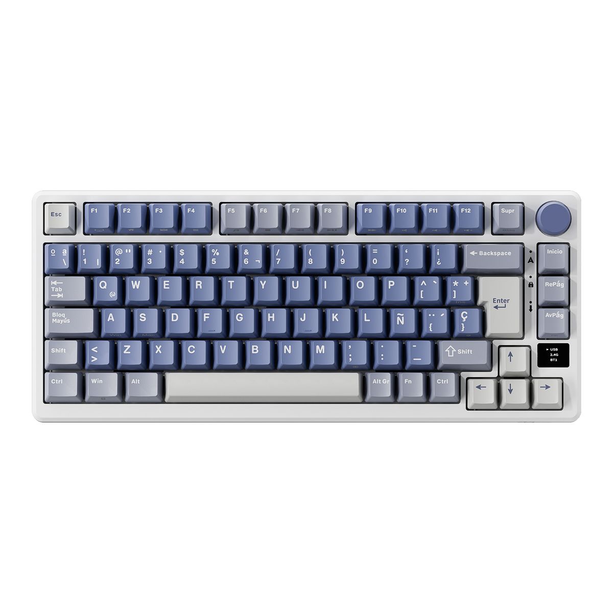 ROYAL KLUDGE - Teclado Mecánico Inalámbrico RKM75 Ocean Blue 75% Español