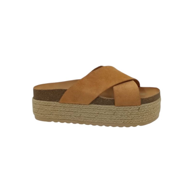 HERIEL - Sandalia Khaki Plataforma Mujer.
