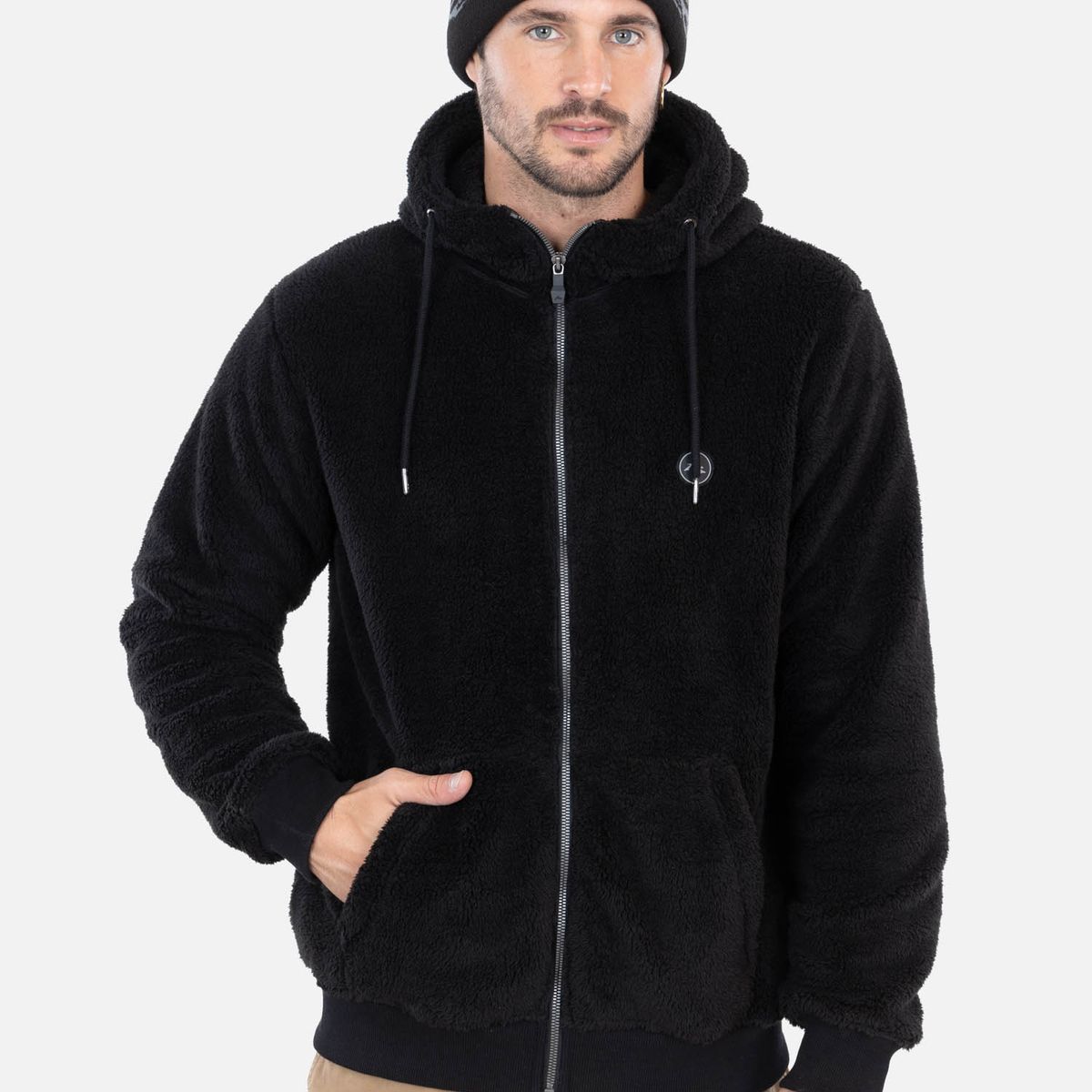 RUSTY - Poleron Freefall Negro Hombre Rusty - Negro