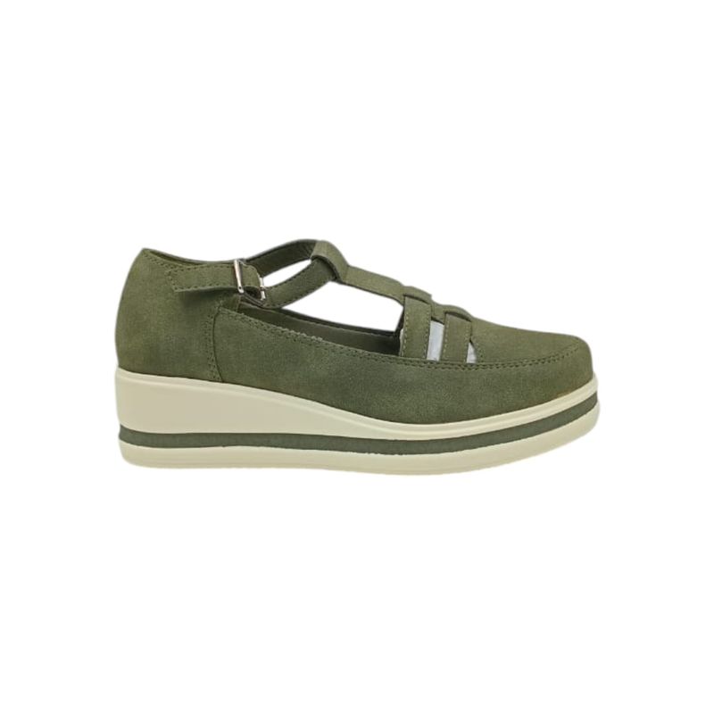 HERIEL - Zapato Panchita Verde Plataforma