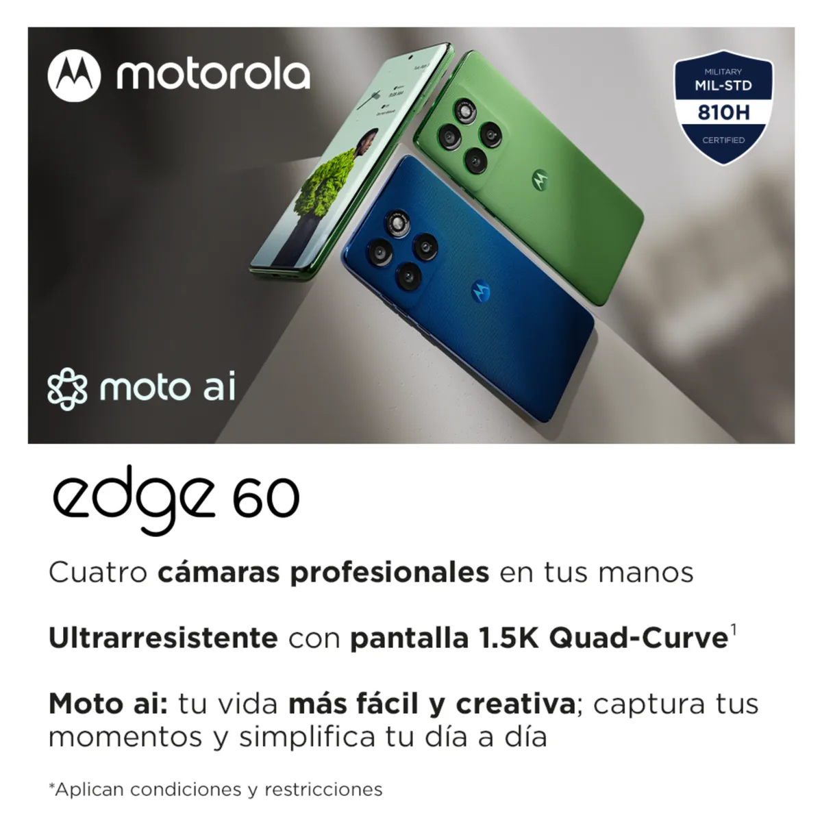 MOTOROLA - Smartphone Moto Edge 60 256GB 12GB Dual SIM Azul