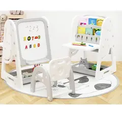 GENERICO - Mesa Incluye Silla Tablero de Dibujo Magnético y Librero