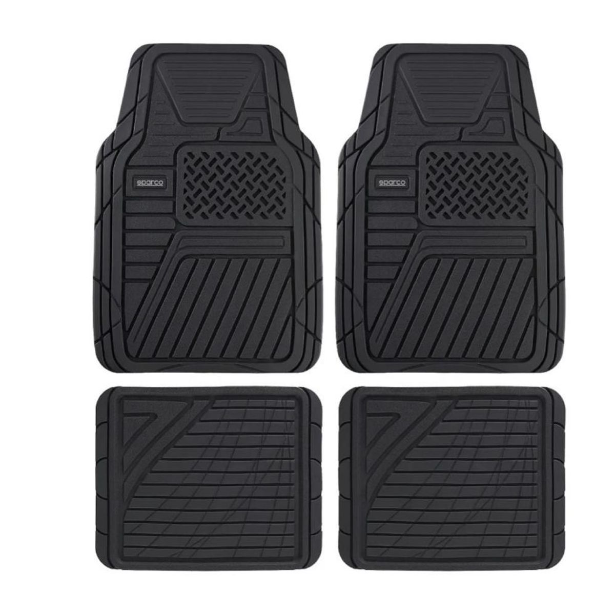 SPARCO - Cubre Piso Sparco Original 4pcs Goma Auto SPF519 - Negro