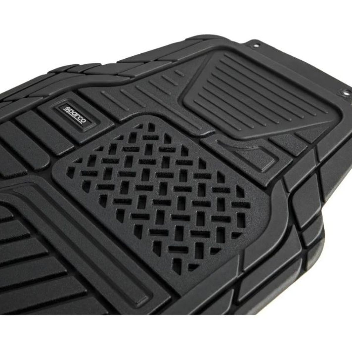 SPARCO - Cubre Piso Sparco Original 4pcs Goma Auto SPF519 - Negro