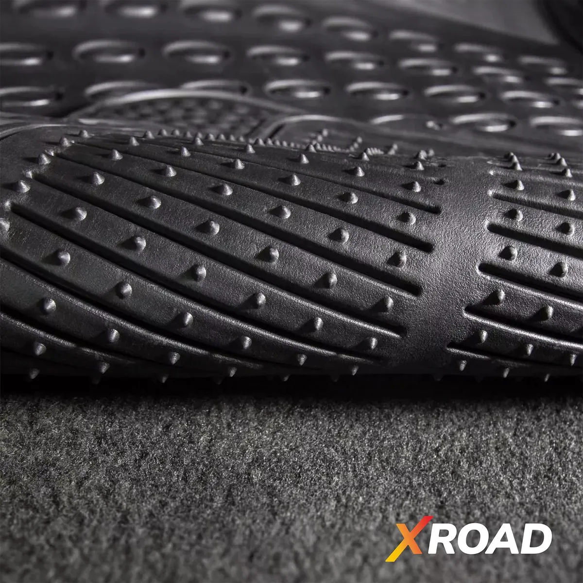 XROAD - Alfombra Piso de Goma para auto Universal 4 piezas Xroad