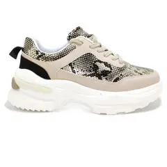 POZATINI - Zapatilla Lucia Beige Snake Gold - MININAS