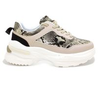 Zapatilla Lucia Beige Snake Gold - MININAS