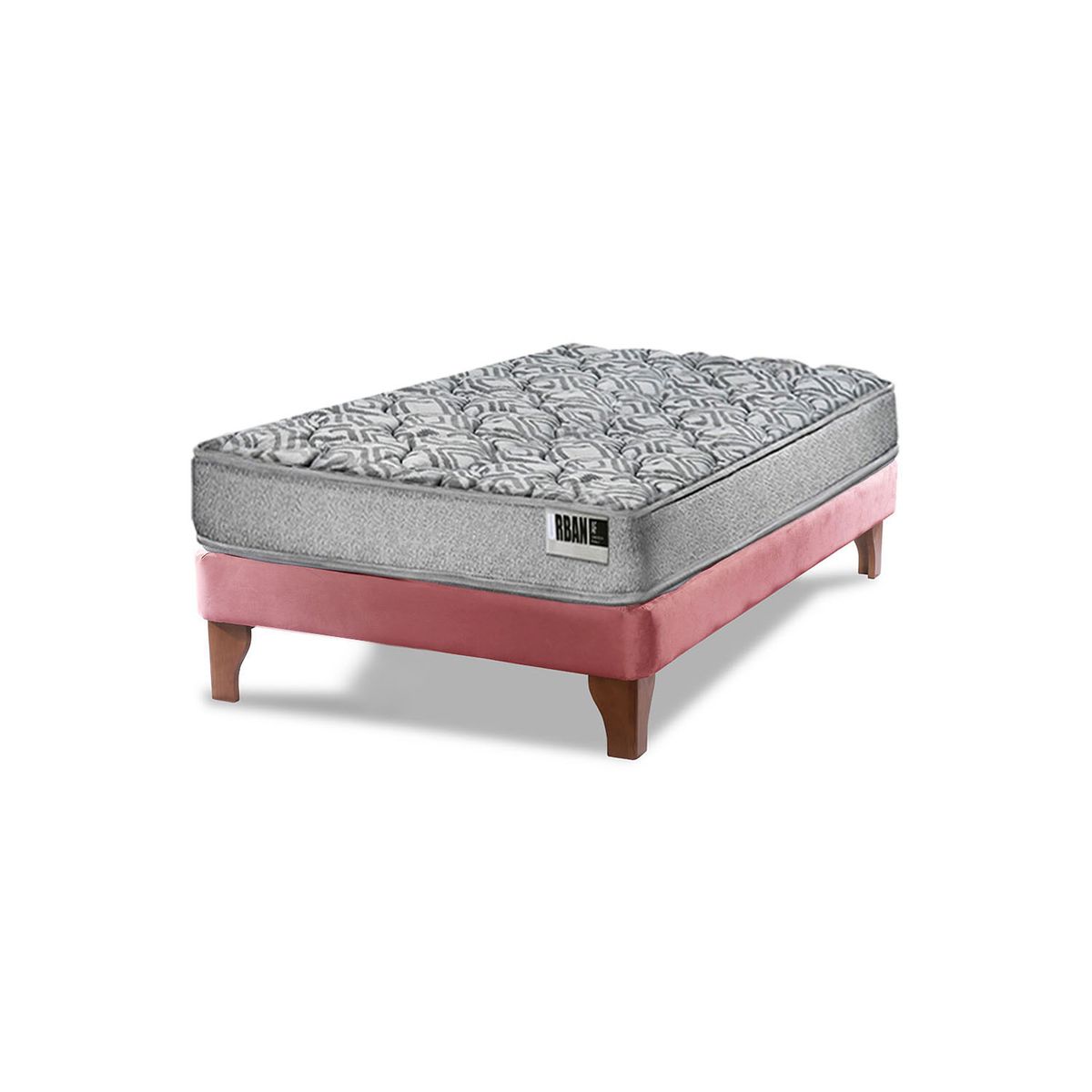 LATAM HOME - Cama Europea Cannon Zen Urban 1.5 Plaza Tela Palo Rosa x 190 cm