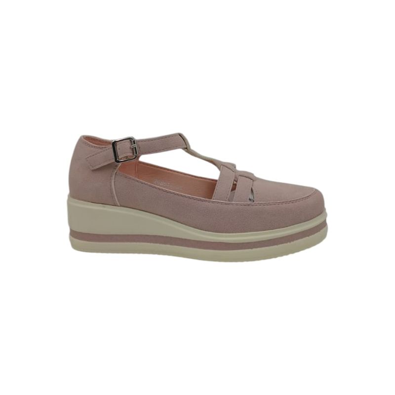 HERIEL - Zapato Panchita Rosa Plataforma.