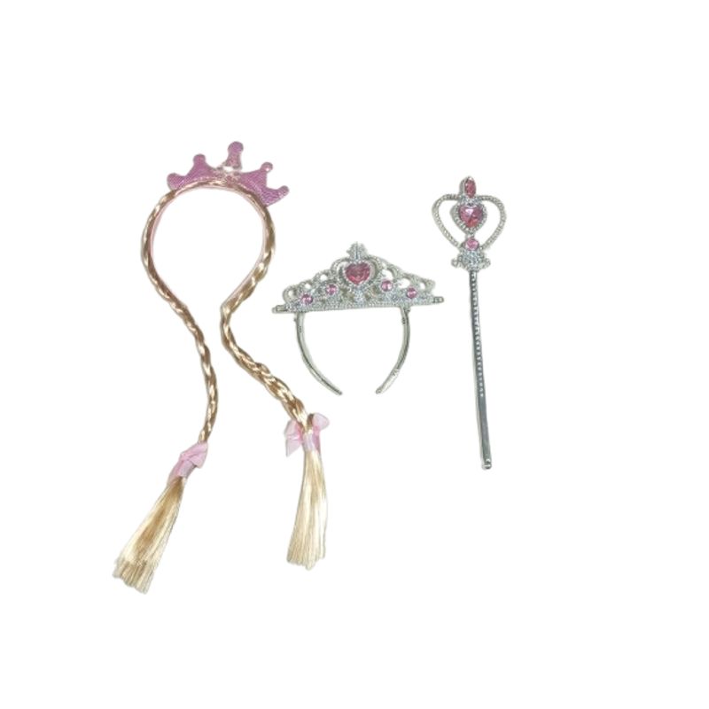 GENERICO - Set 3unds accesorios de princesa para niña solo rosado