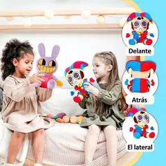 GENERICO - Pack 2 peluches Digital Circus Pomni 25cm+ Jax 20