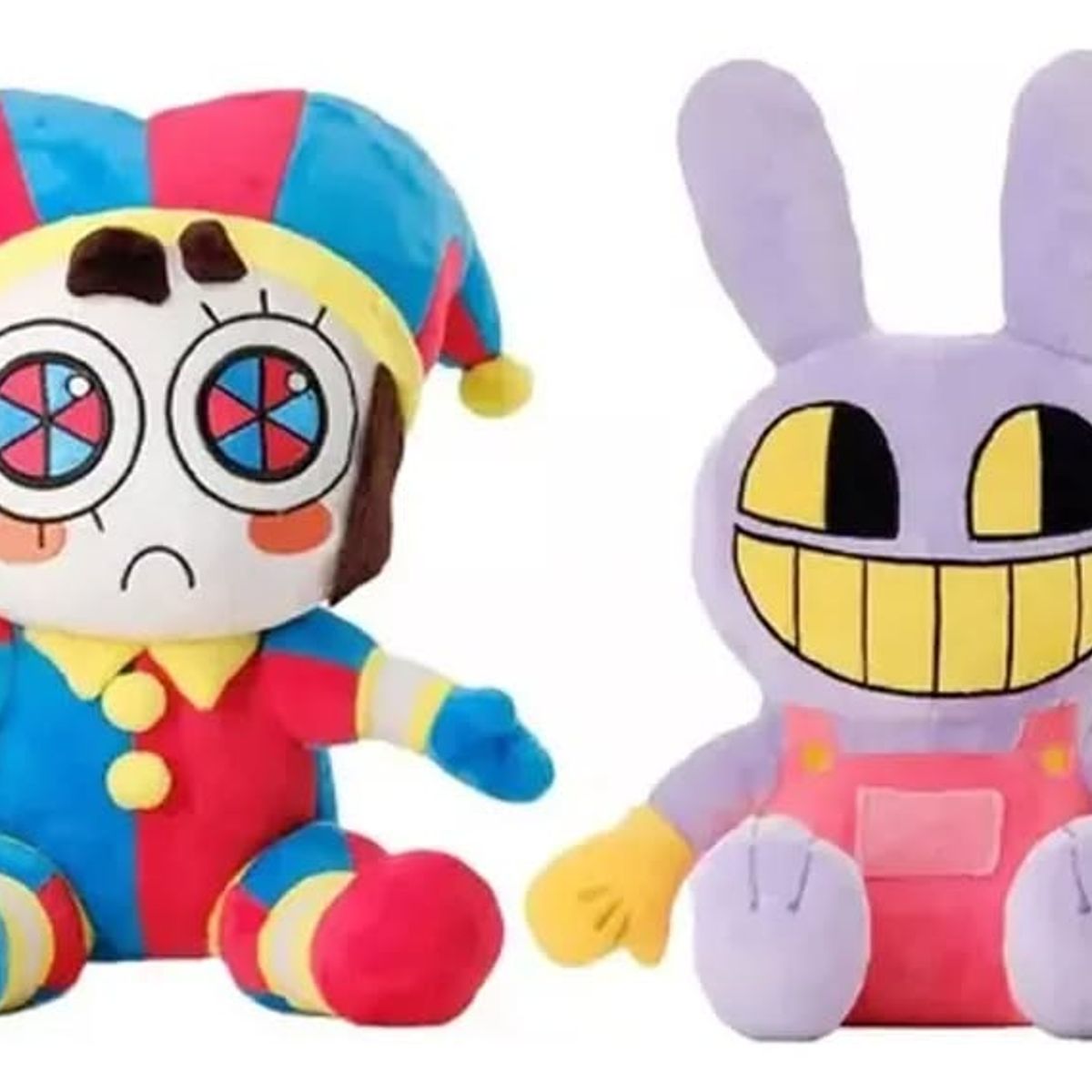 GENERICO - Pack 2 peluches Digital Circus Pomni 25cm+ Jax 20
