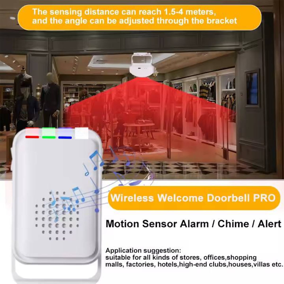 GENERICO - Timbre inalambrico con sensor de movimiento.