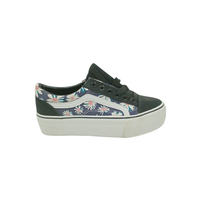 HERIEL - Zapatilla Azul Print Plataforma.