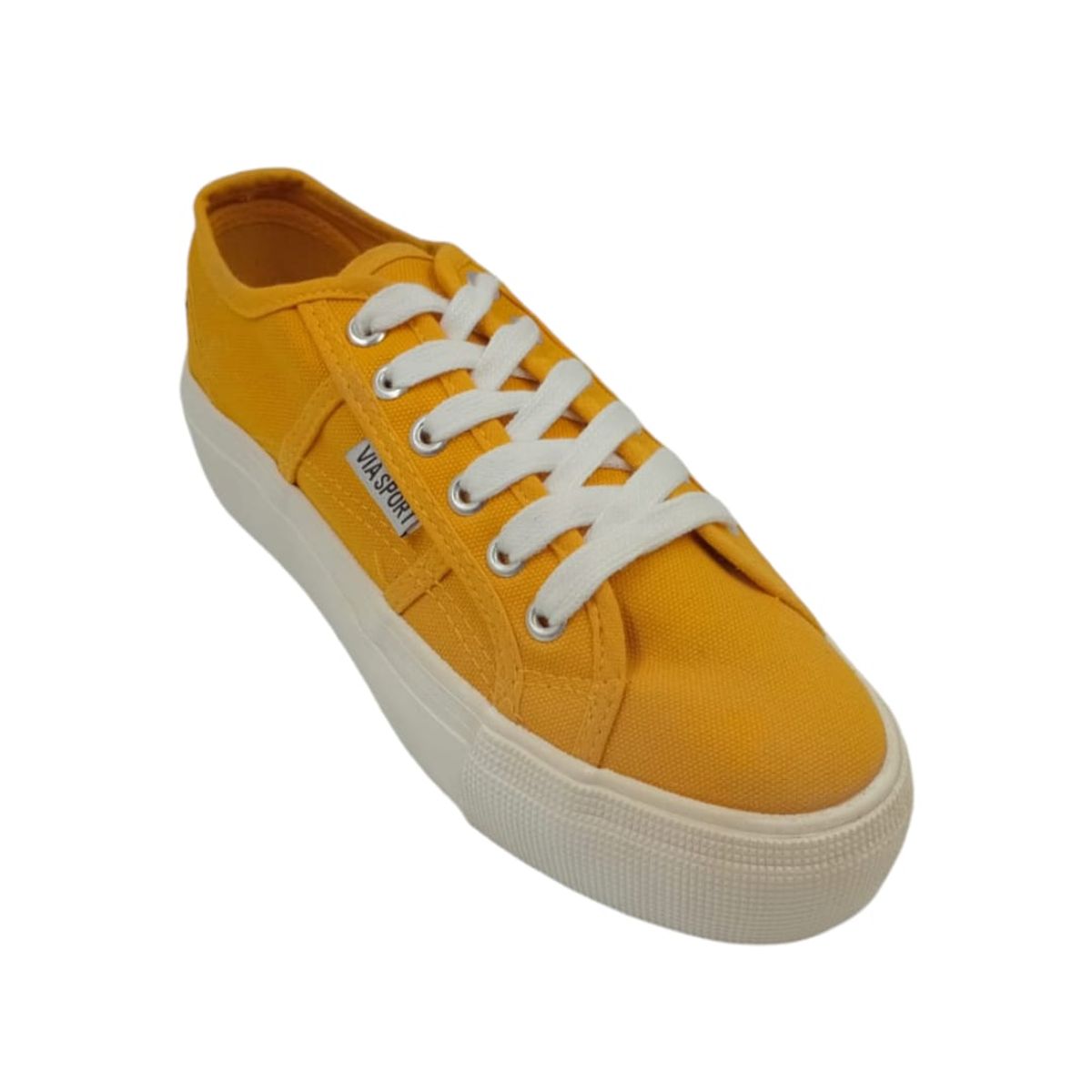 HERIEL - Zapatillas Amarillas Lona Mujer