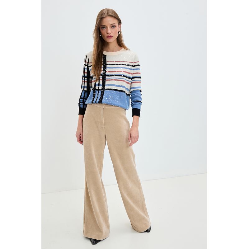 IO - Pantalon Beige Mujer Io