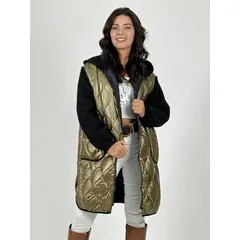ENIGMATICA BOUTIQUE - Parka Acolchada Metalizada con Chiporro Negro.