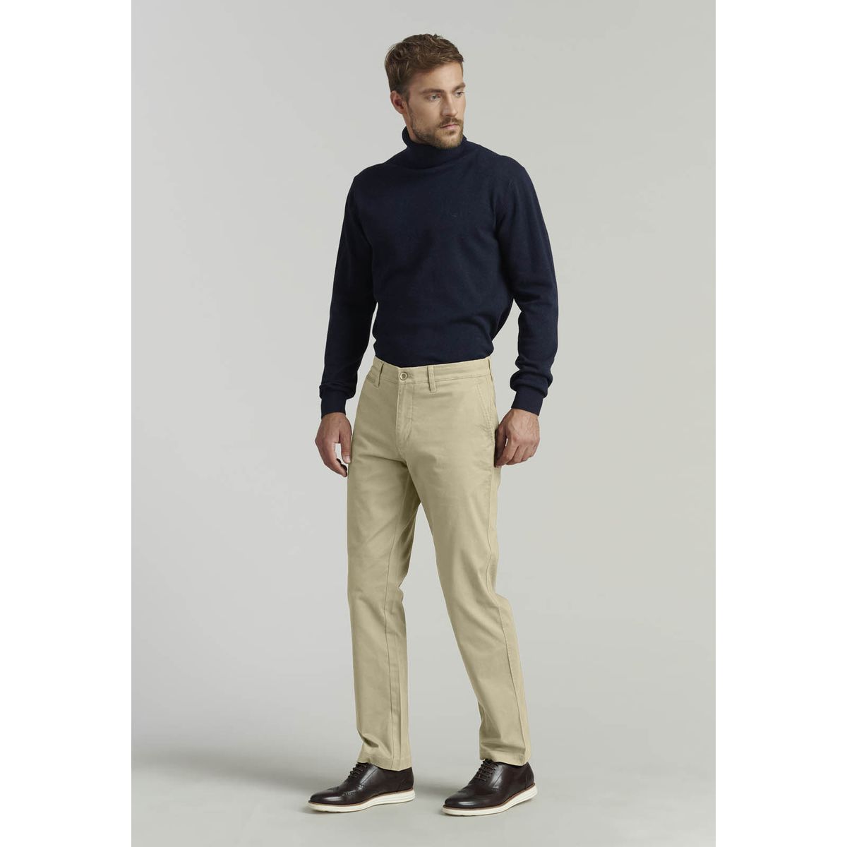 FEROUCH - Pantalón Twill Without Pleats L/31 Business Beige Ferouch