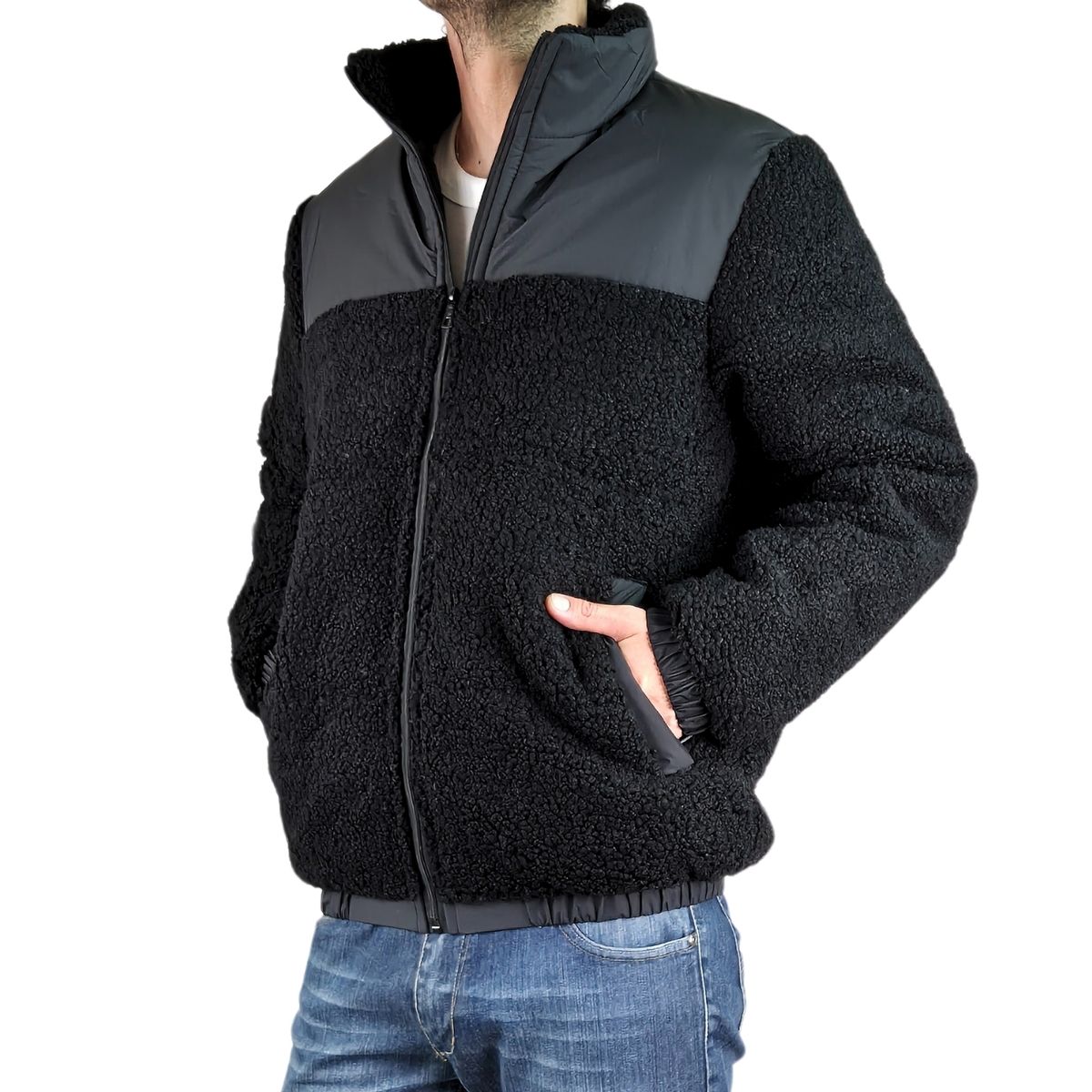 LIKE SHOP - Chaqueta Teddy Hombre Tipo Corderito Gruesa Bolsillos 602