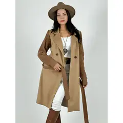 ENIGMATICA BOUTIQUE - Abrigo Paño Diseño Italiano con Cinturón Negro