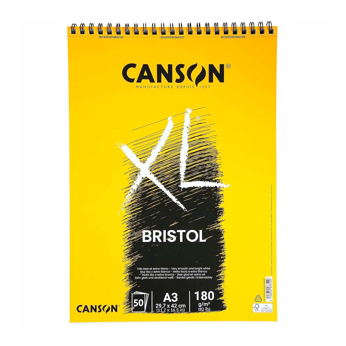 CANSON - Croquera Canson XL Bristol 180gr 50 hjs A3 (29.7x42cm)