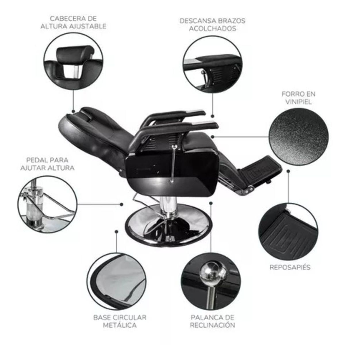 DETODOYMAS - Silla Barberia Peluqueria PRO