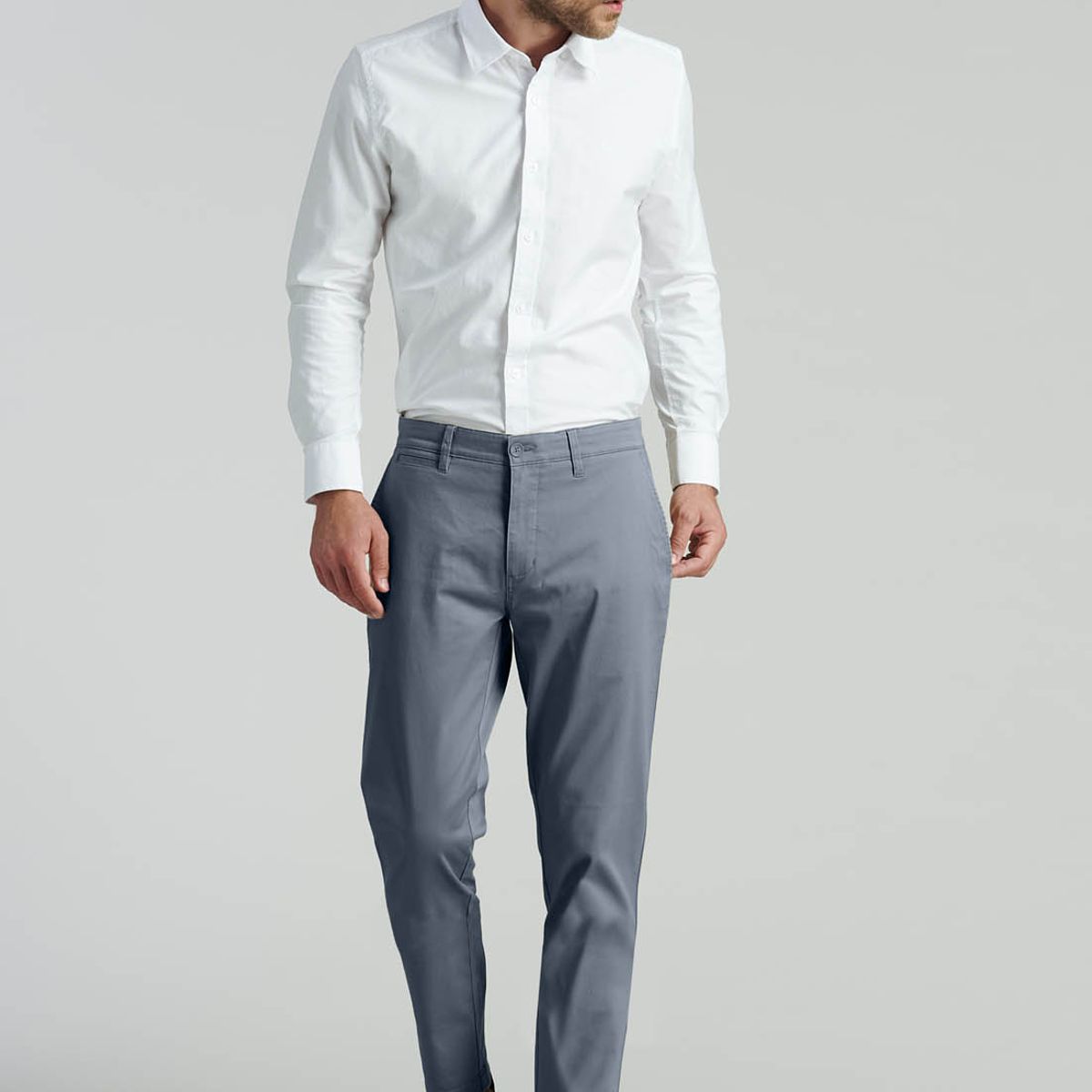 FEROUCH - Pantalón Twill Slim /31 Business Gris Ferouch