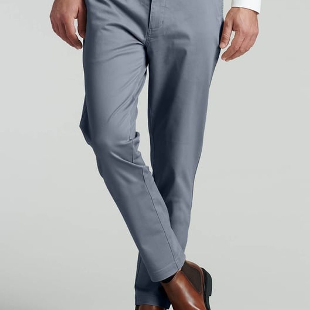 FEROUCH - Pantalón Twill Slim /31 Business Gris Ferouch