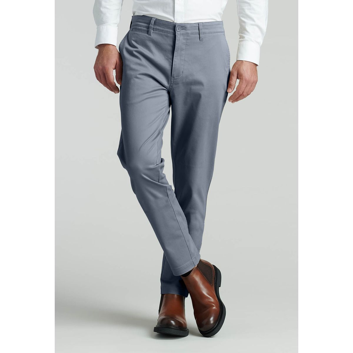 FEROUCH - Pantalón Twill Slim /31 Business Gris Ferouch