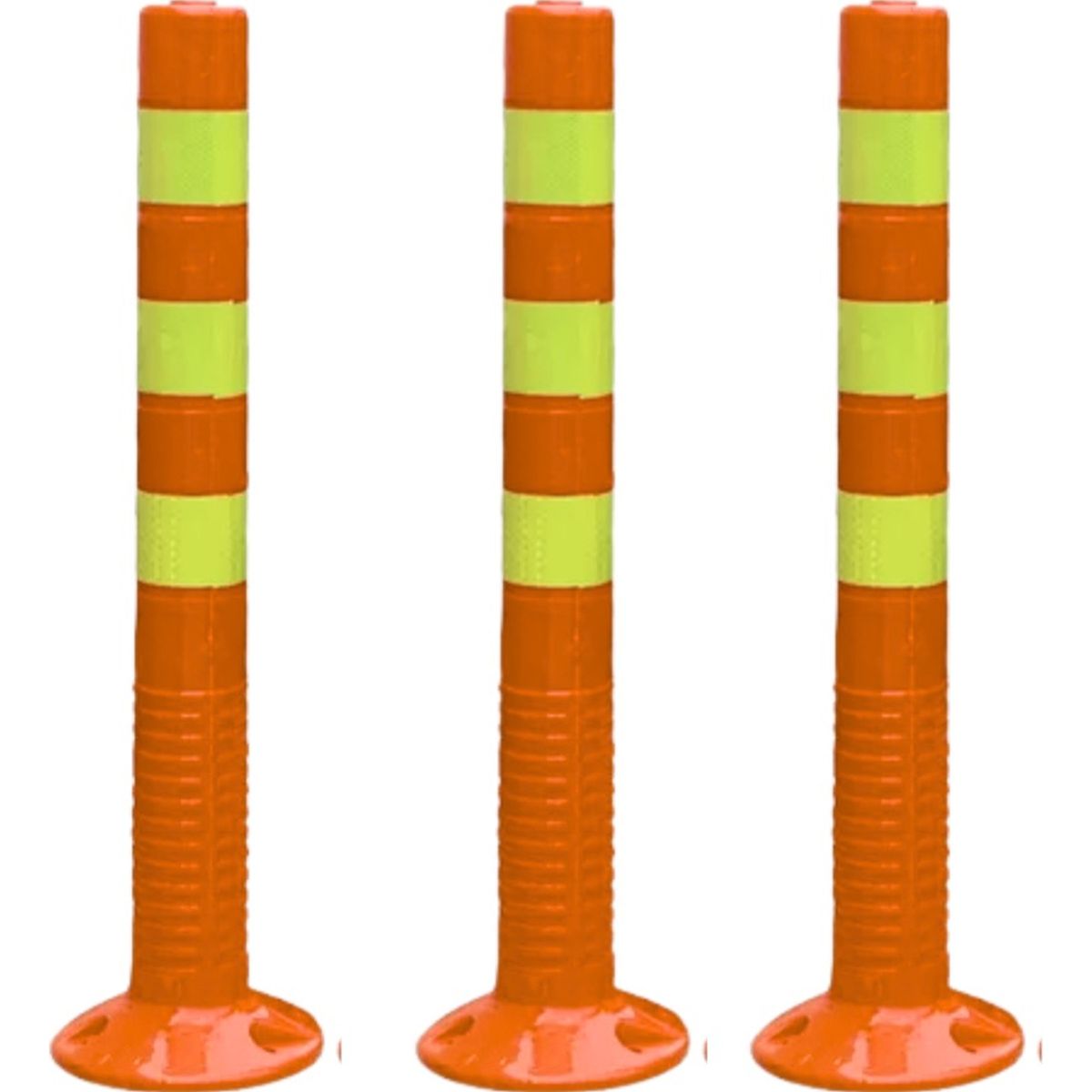 GENERICO - Hito Vialidad Vial Poliuretano 73 Cm 3 Cintas Naranjo.