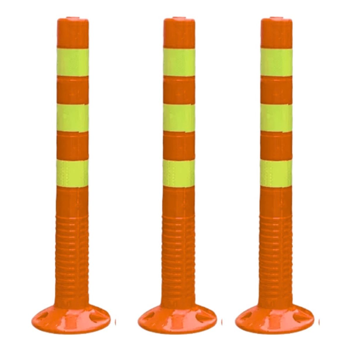 GENERICO - Hito Vialidad Vial Poliuretano 73 Cm 3 Cintas Naranjo.