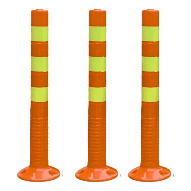 GENERICO - Hito Vialidad Vial Poliuretano 73 Cm 3 Cintas Naranjo
