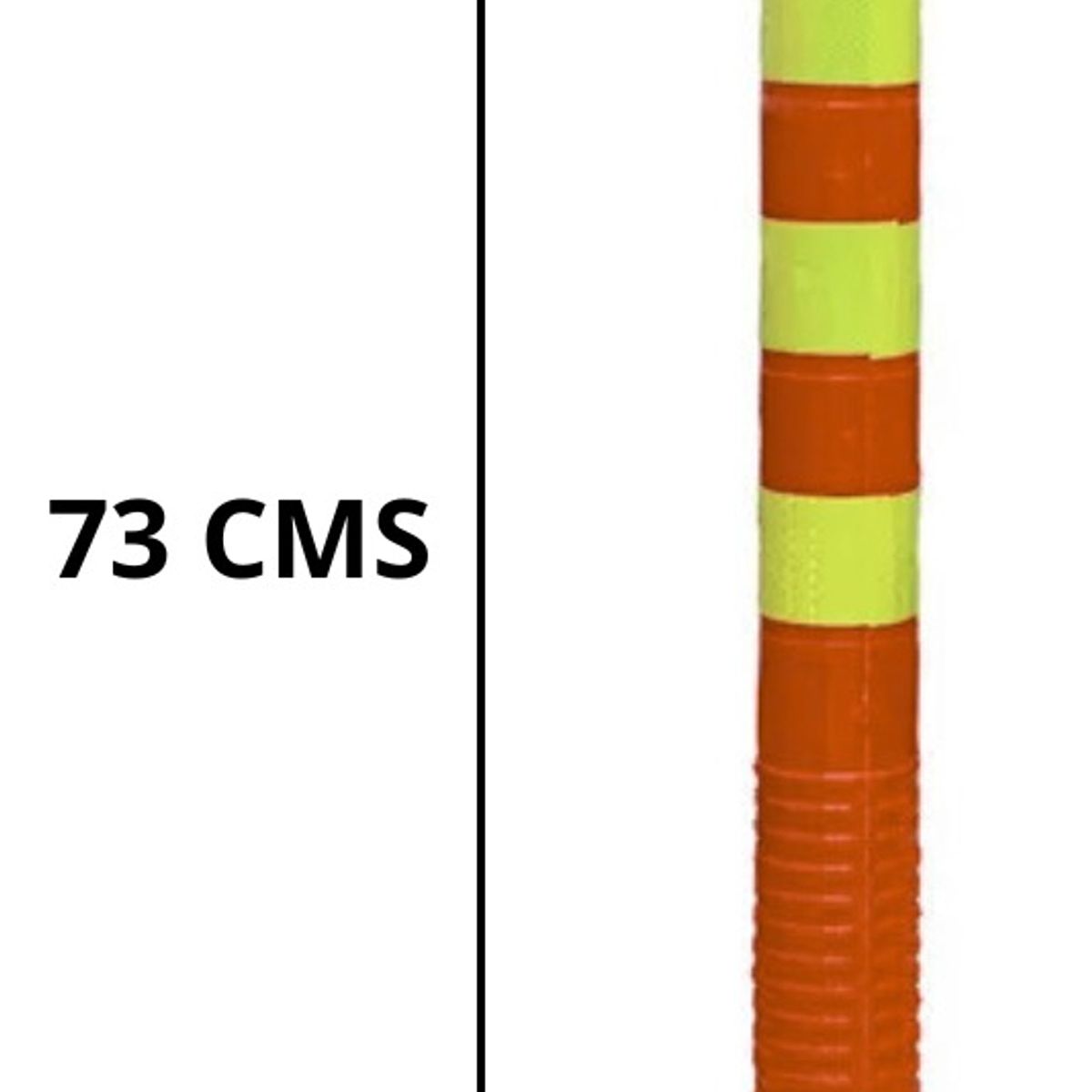 GENERICO - Hito Vialidad Vial Poliuretano 73 Cm 3 Cintas Naranjo.