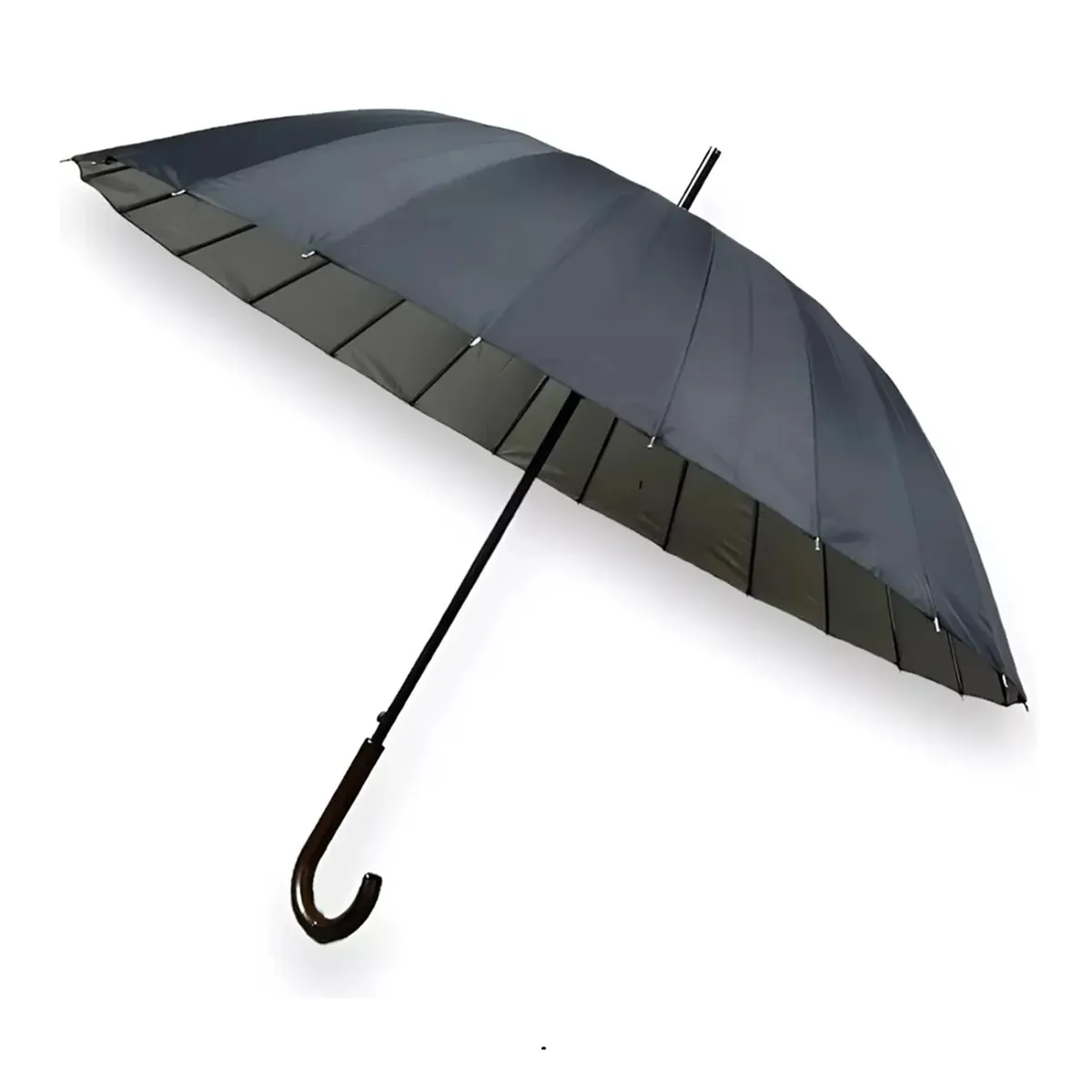 GENERICO - Paraguas Automatico Mango Curvo 24 Varillas Resistente