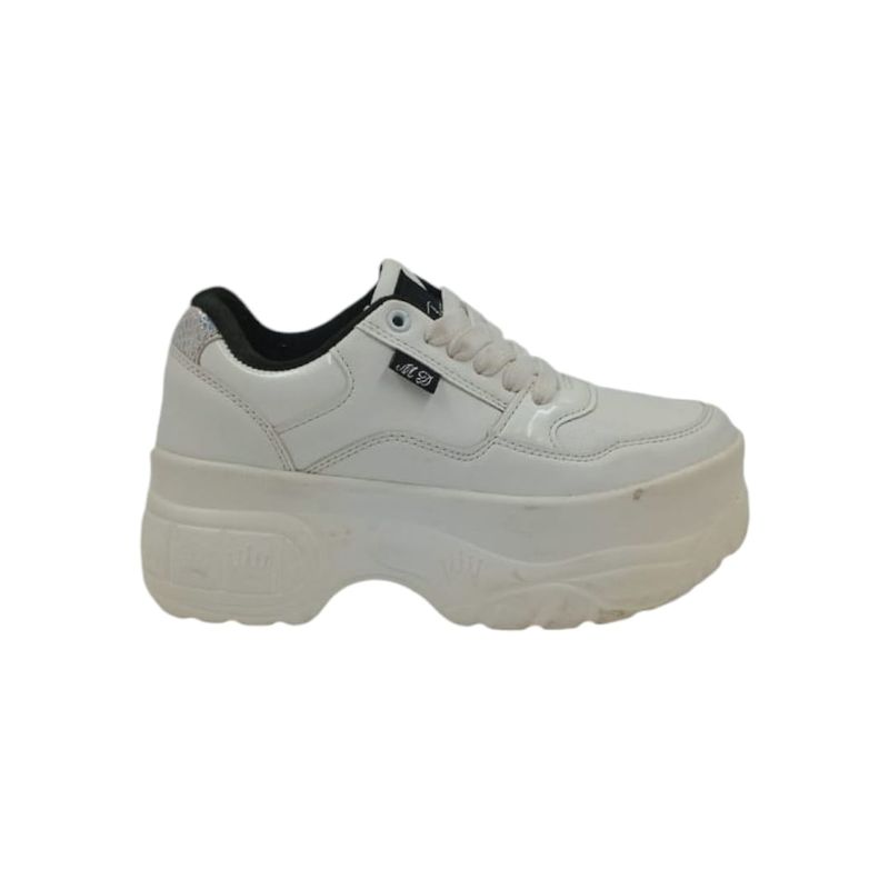 HERIEL - Zapatilla Blanca Plataforma Mujer.