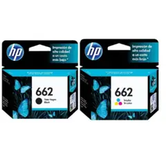 HP - Cartucho Tinta 662 Negro y Tricolor