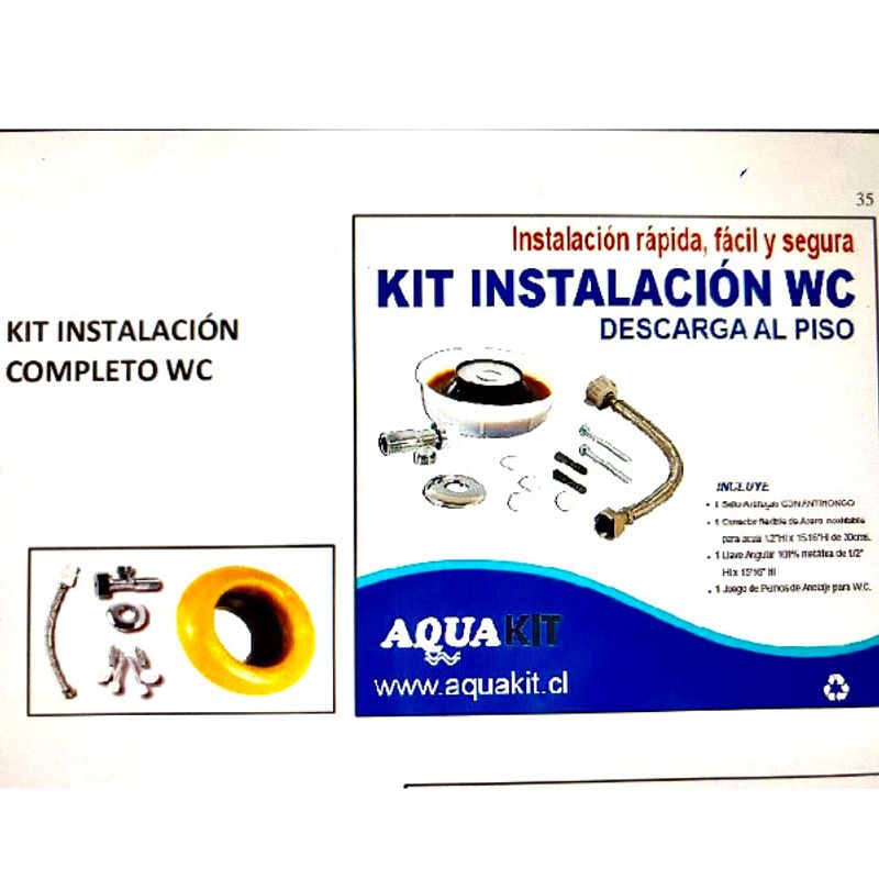 GENERICO - KIT INSTALACION WC SELLO FLEXIBLES ETC