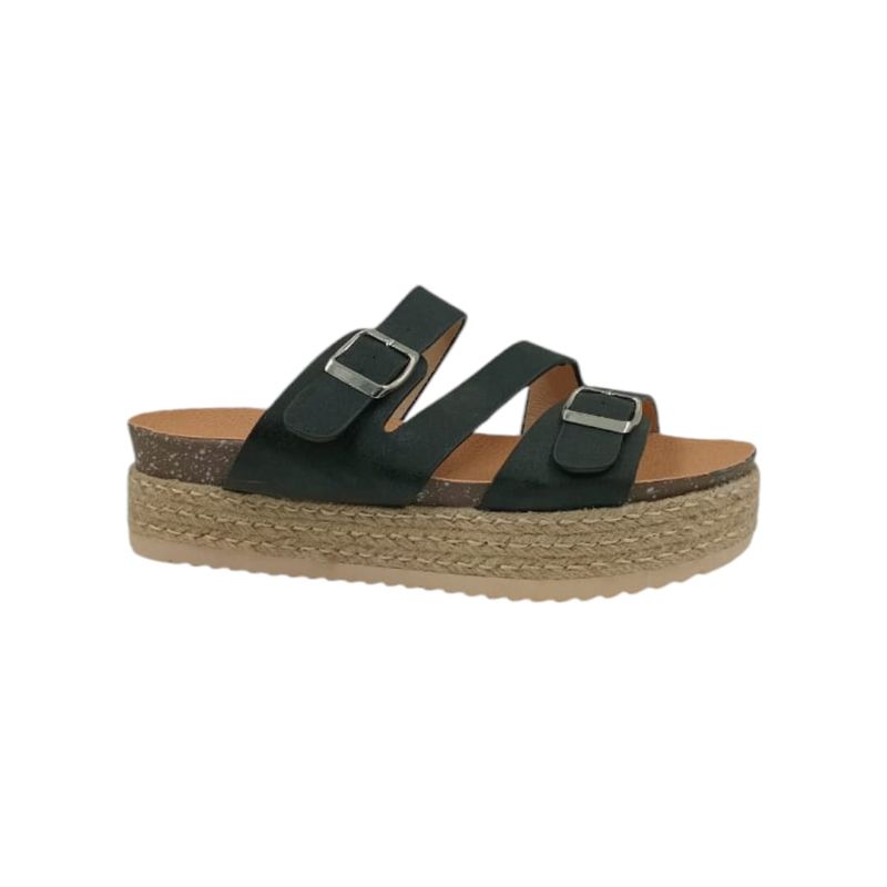 HERIEL - Sandalia Negra Plataforma Mujer