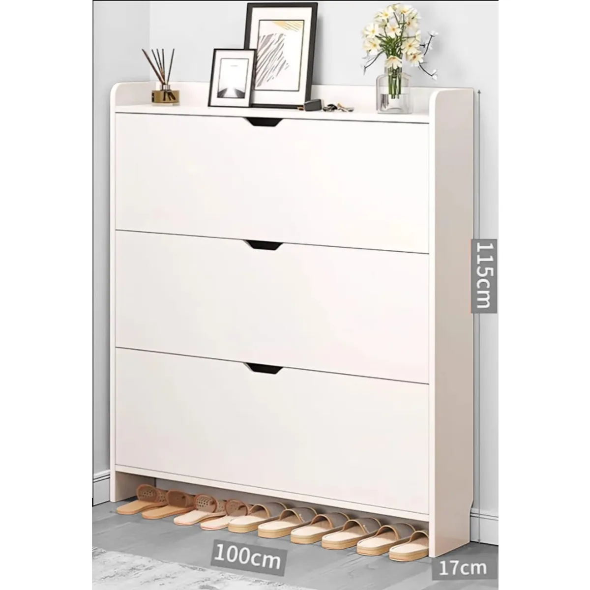 ANGELES DEL HOGAR - Zapatero Organizador Estante Con Puertas Blanco 3 Niveles