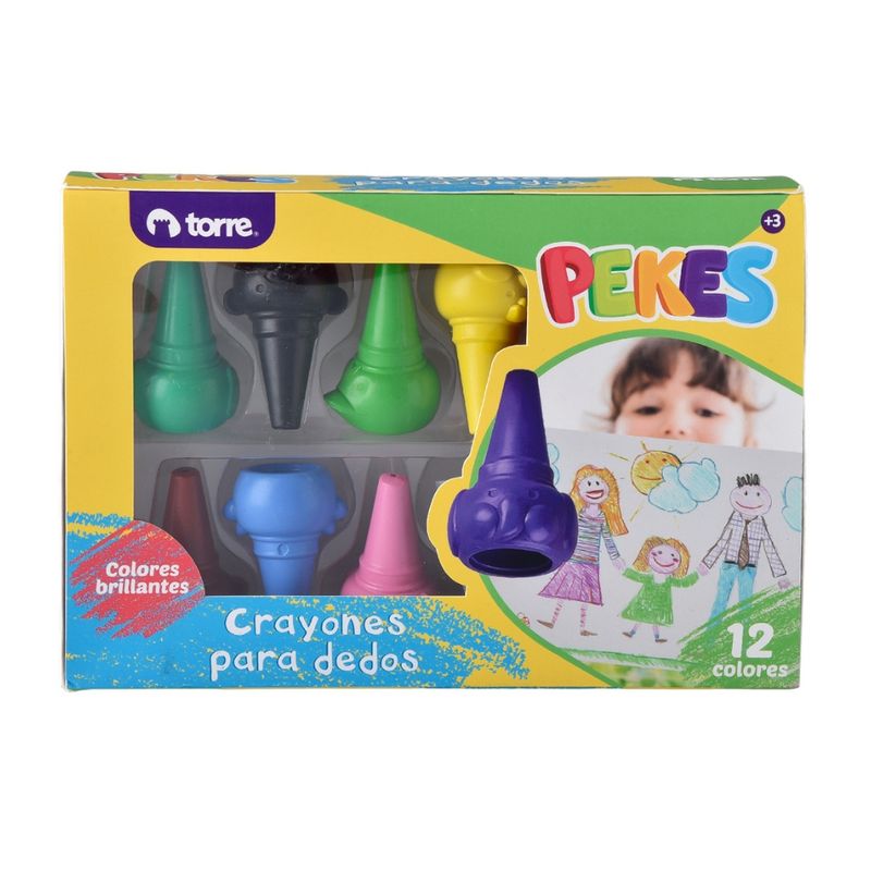 TORRE - Crayones para Dedos 12 Colores Pekes Torre
