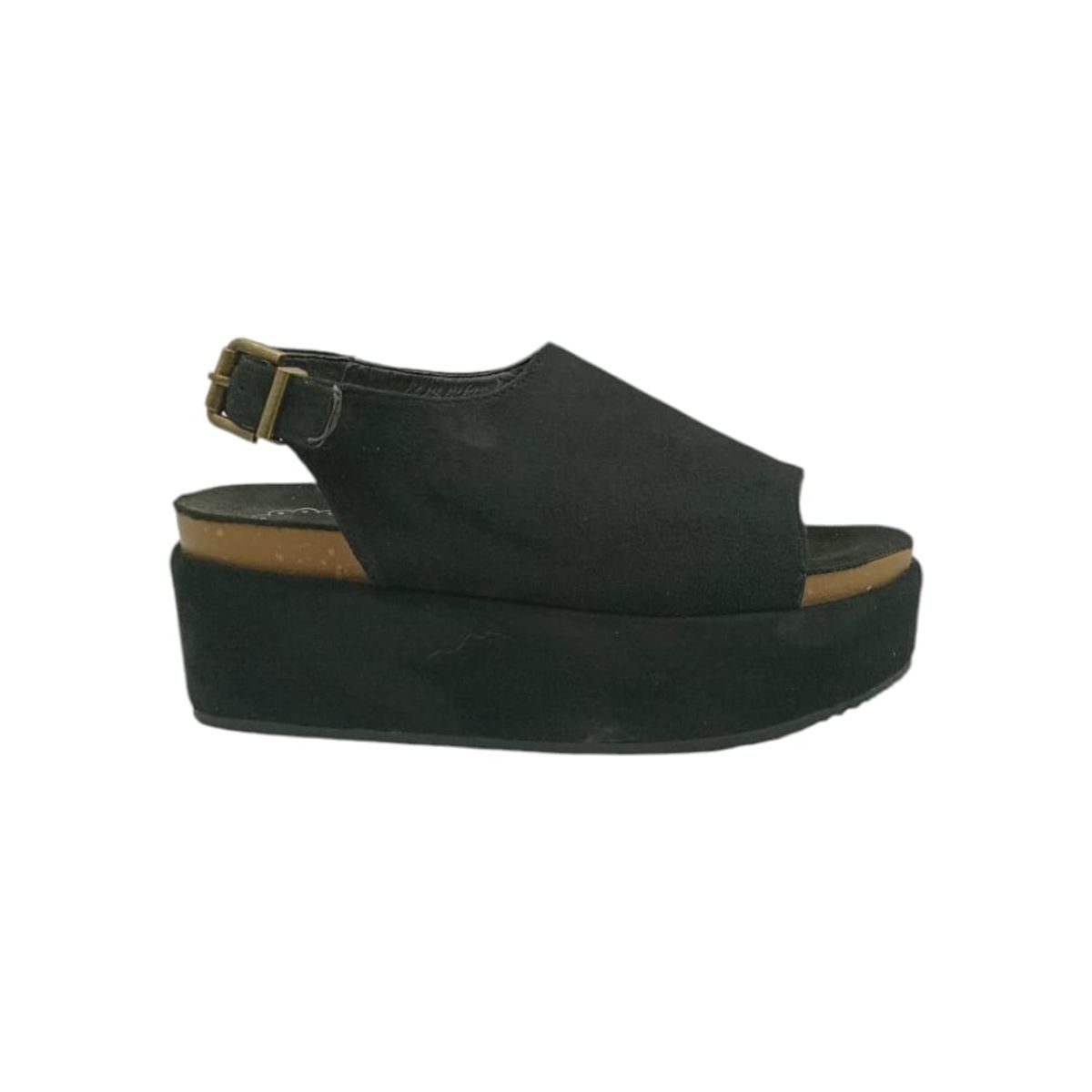 HERIEL - Sandalia Negra Plataforma Mujer