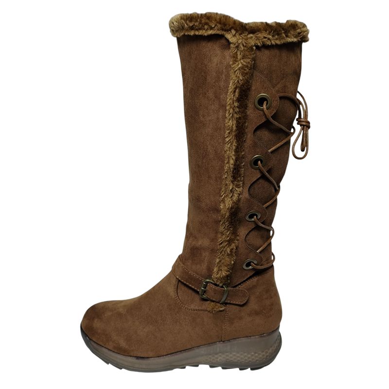DINASTELLA - Bota  Invierno  Mujer  Taco Bajo en Camel  Gamuza  M482
