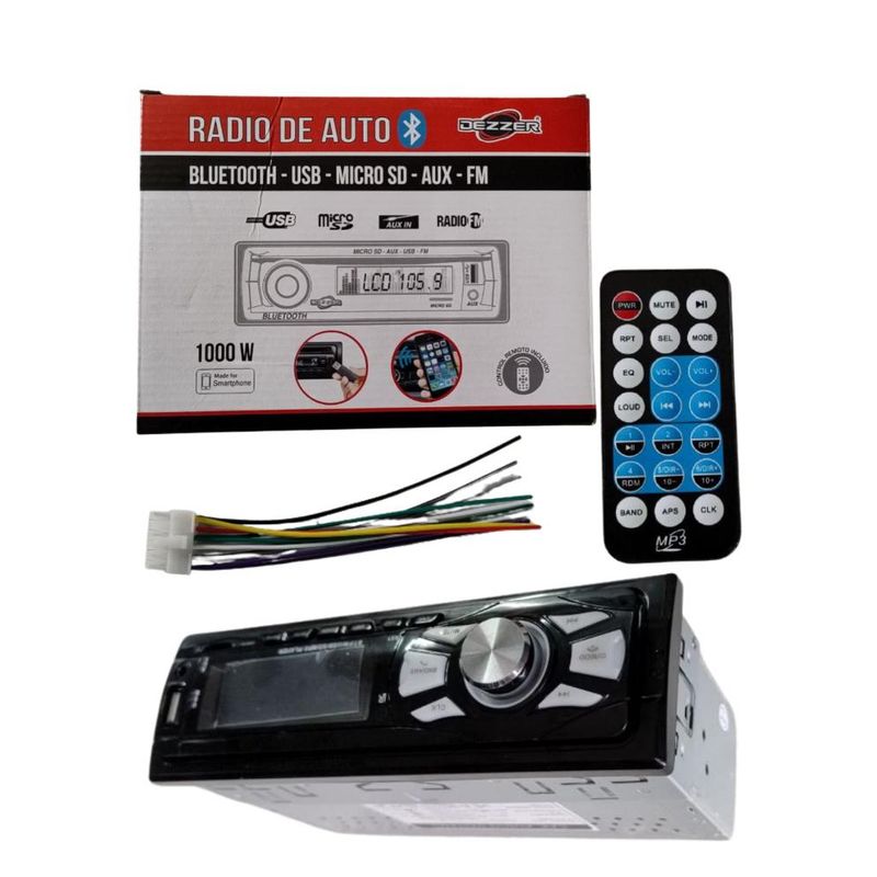 GENERICO - Radio Para Auto Bluetooth Lcd Fm-usb - Negro