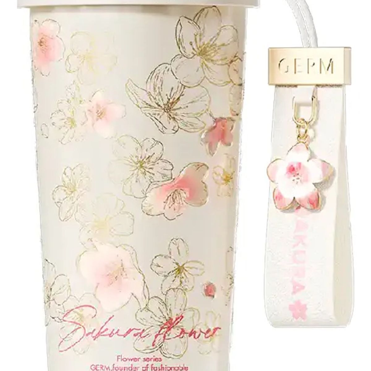 GENERICO - Germ Termo Botella de café Mantiene Frío Caliente 500 ML Sakura Biege