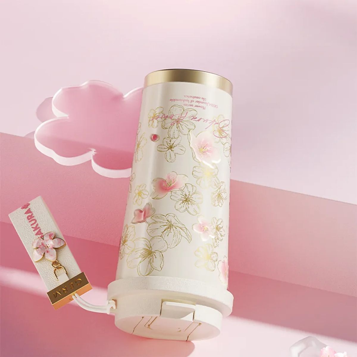 GENERICO - Germ Termo Botella de café Mantiene Frío Caliente 500 ML Sakura Biege