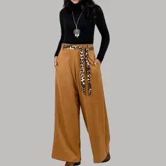 ARRAKASTA - Pantalón de gamuza con cinturón
