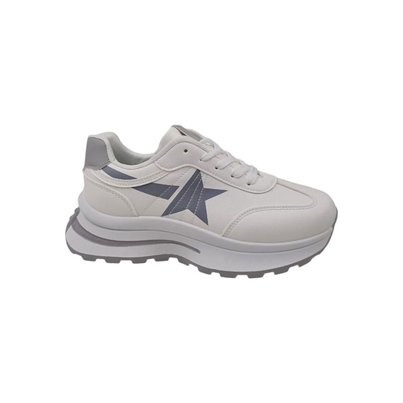 HERIEL - Zapatilla Blanca Plataforma.